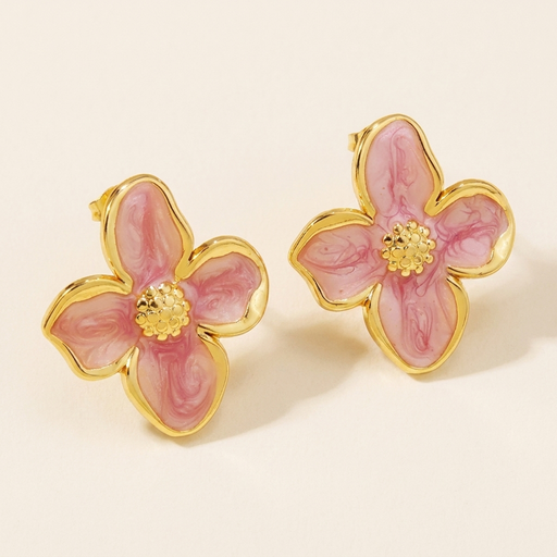 Pendientes Flor Rosa